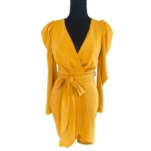 Fashion Nova Owning This Moment Mini Dress in Mustard NWT • size M